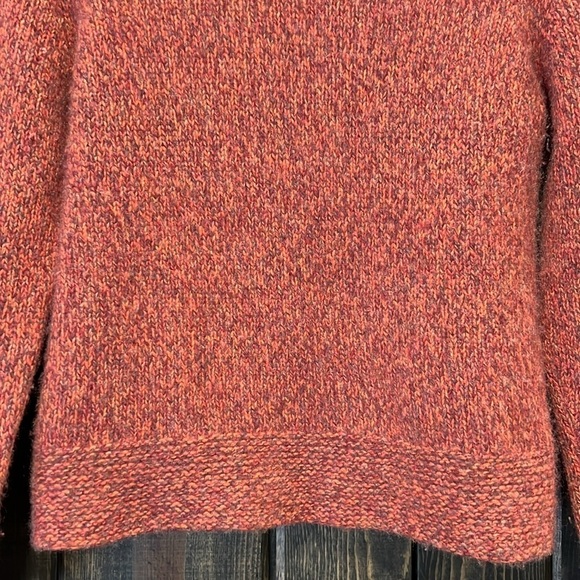 Mariele Waithe Cashmere Sweater S Red Marled Turtleneck Soft Stretch Cozy Winter - Picture 4 of 8